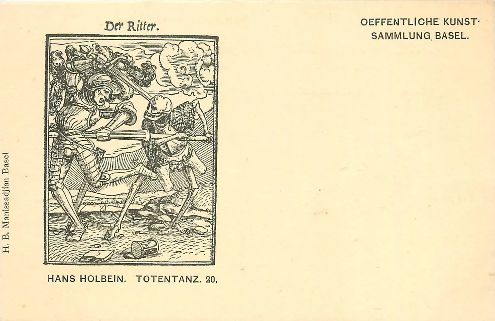 O Cavaleiro — Dança dos Mortos — H. B. Manissadjan, Basel - Frente