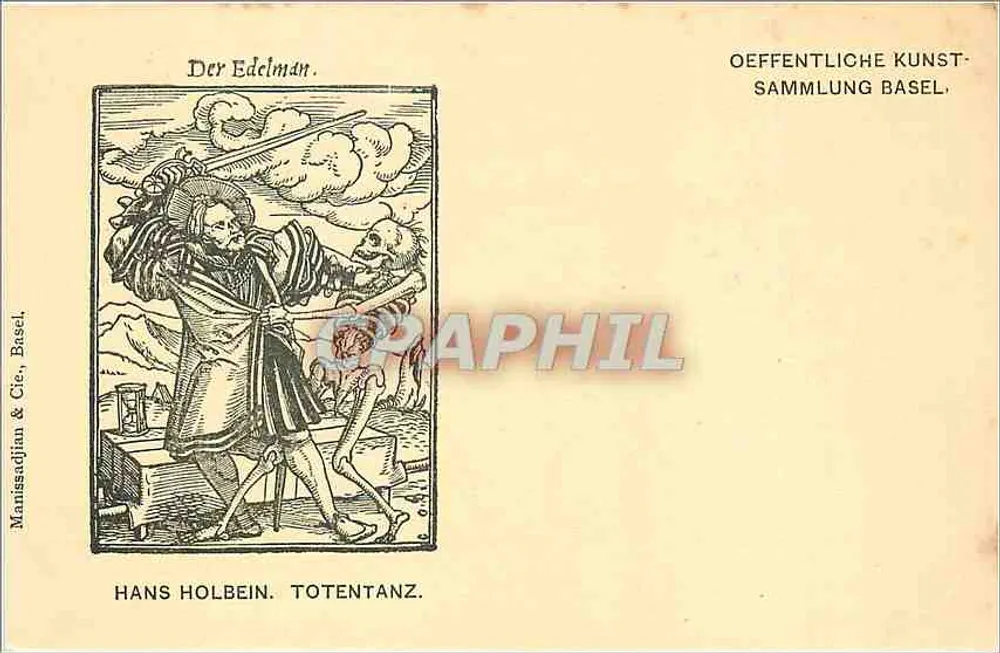 Dança da Morte — Totentanz — de Hans Holbein — editada por Manissadji & Cie, Basel - Frente