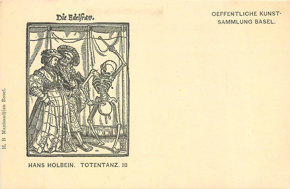A Dança dos Mortos — Totentanz — por Hans Holbein — edição H. B. Manissadjian, Basel - Frente