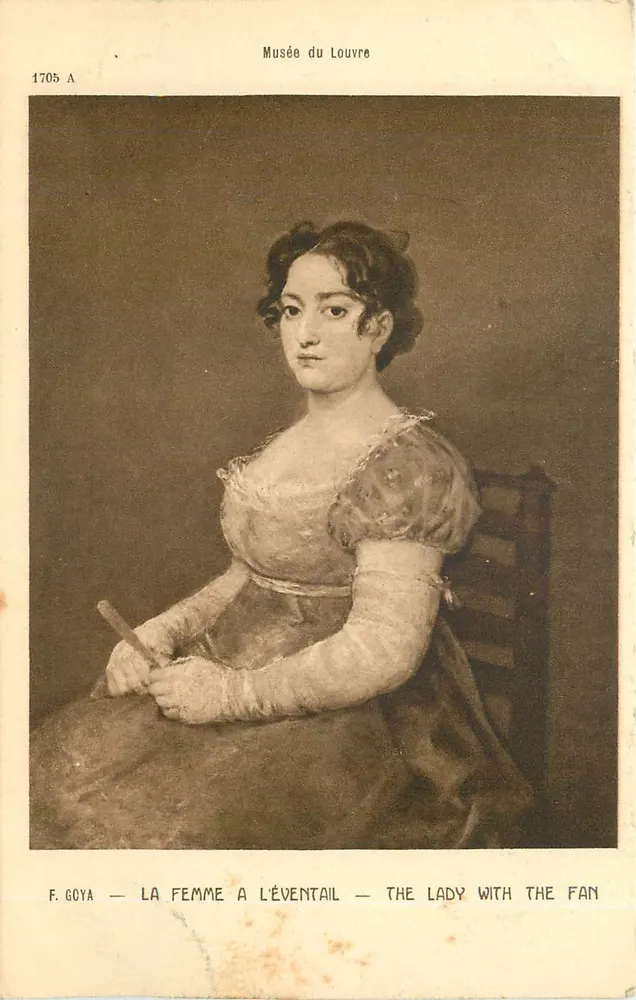 La femme à l'éventail — F. Goya — Musée du Louvre — 1705 A - Recto