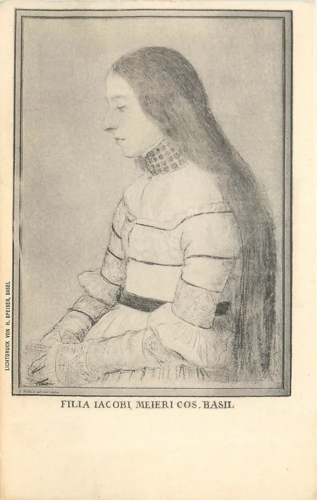 Menina de Jacob Meieri em Basileia — Litografia de H. Speber — número de série não visível - Frente