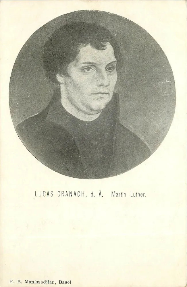 Retrato de Martin Luther — por Lucas Cranach — H. B. Manissadjian, Basel - Frente