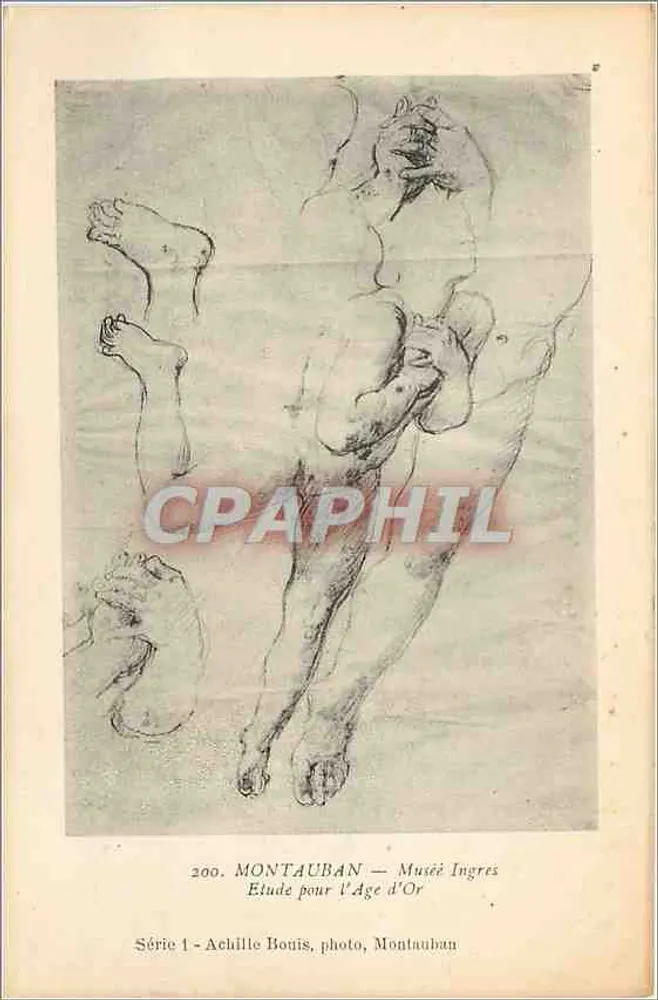 Montauban — Musée Ingres — Étude pour l'Âge d'Or — Achille Bouis, photo, Montauban - Recto