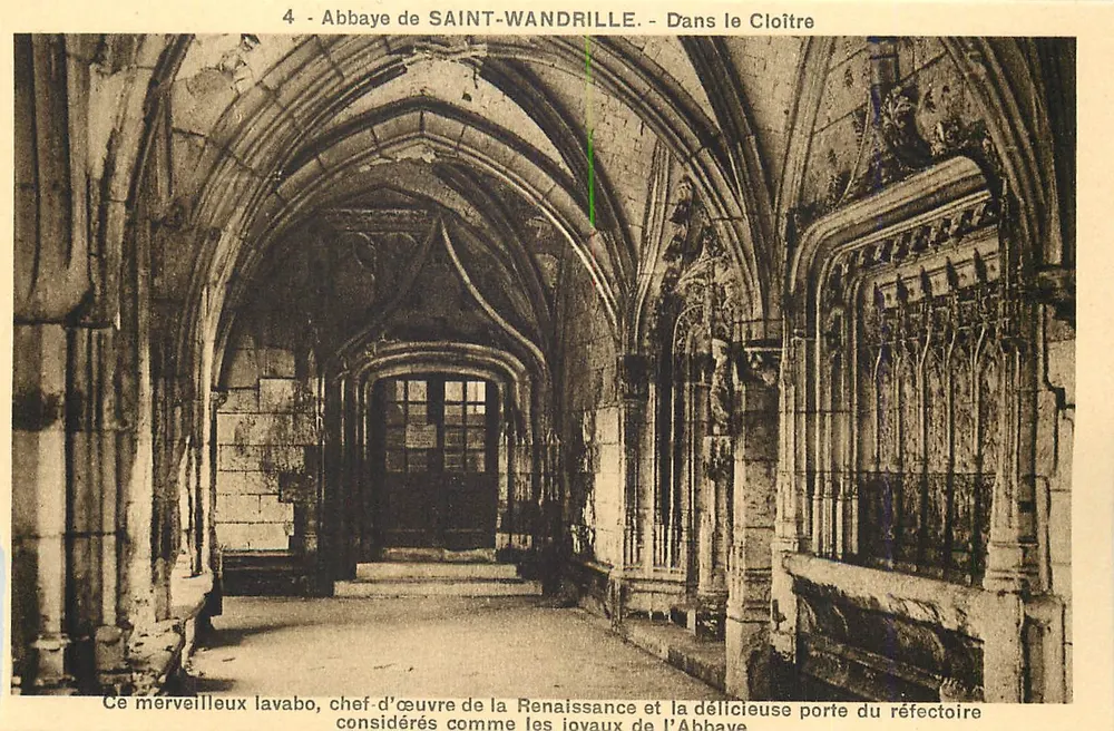 Abbaye de SAINT-WANDRILLE — Dans le Cloître — Édition La Cigogne, Rouen - Awers