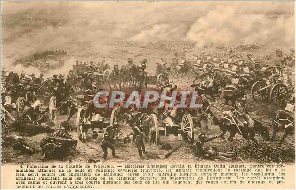Schlacht bei Waterloo — Panorama der Schlacht bei Waterloo — veröffentlicht von P.I.B. rue des Longs-Noirs, Brüssel - Vorderseite