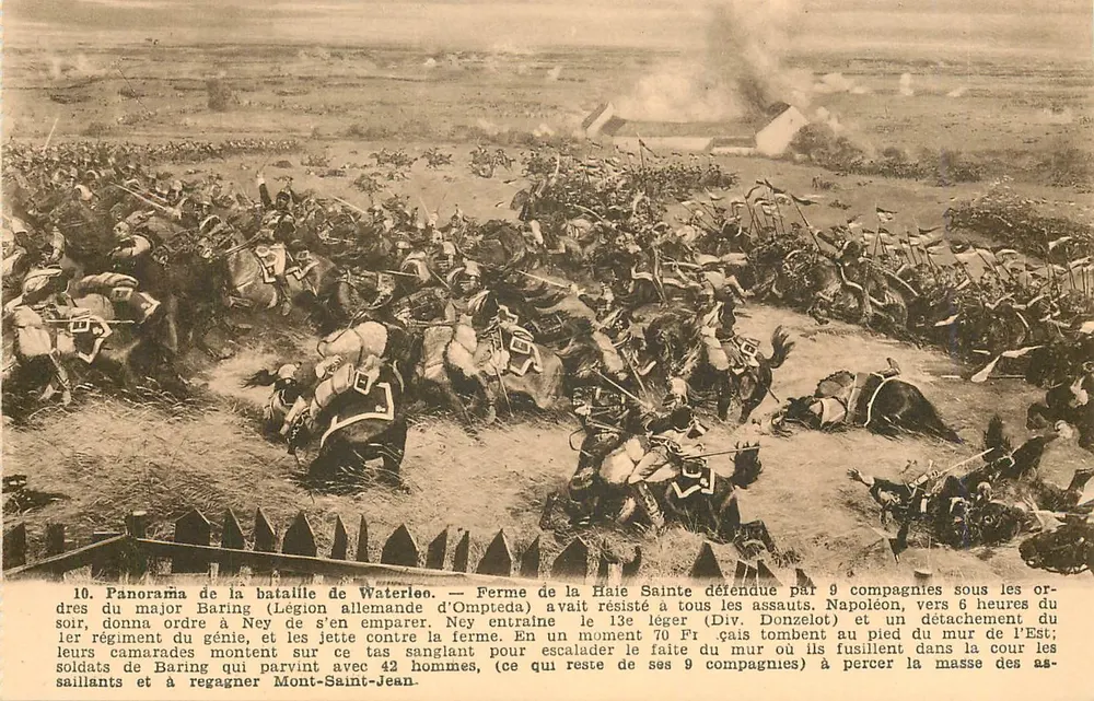 Schlacht bei Waterloo — Hof La Haie Sainte — Panorama — P.I.B. Brüssel - Vorderseite