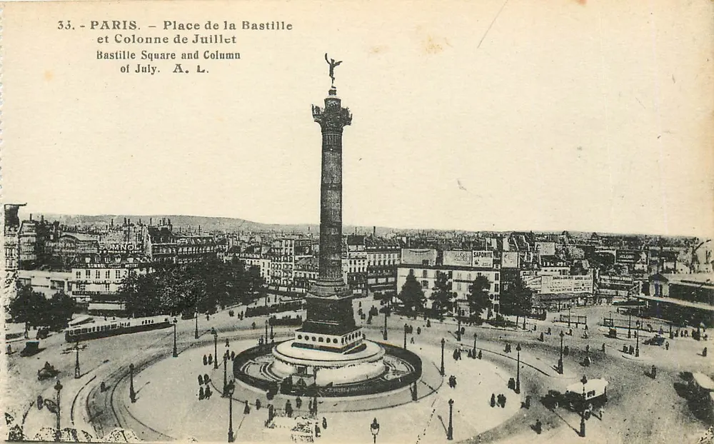 Paris - Place de la Bastille und Säule von Juli — A. L. - Vorderseite