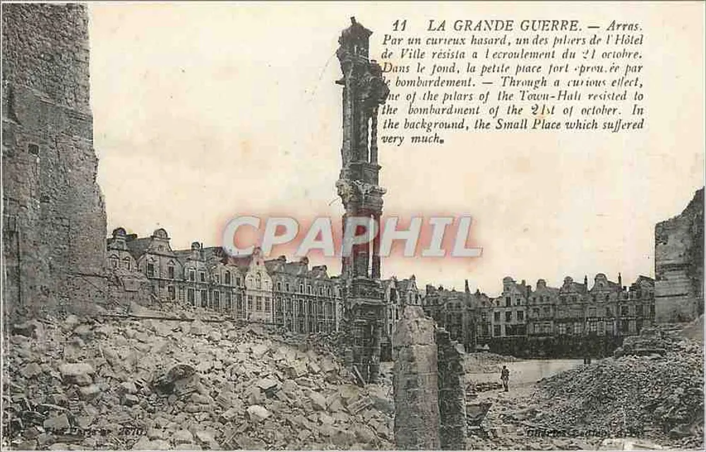 Araas — Ruinen nach dem Bombardement vom 21. Oktober — Verlag LEV Fils & Cie, Paris - Vorderseite