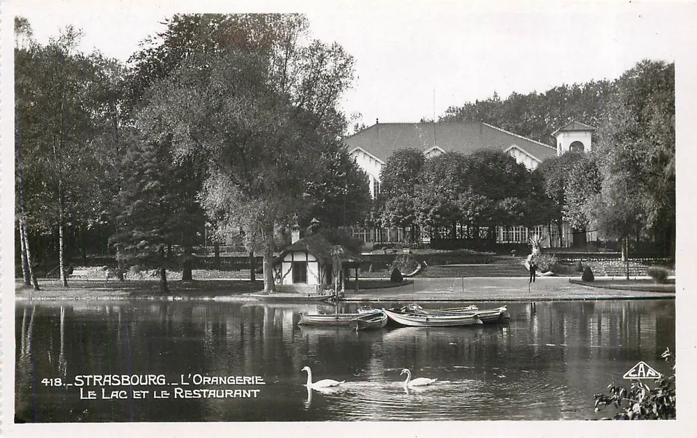 Strasbourg - L'Orangerie - Le Lac et le Restaurant — CAA, n°418 - Recto