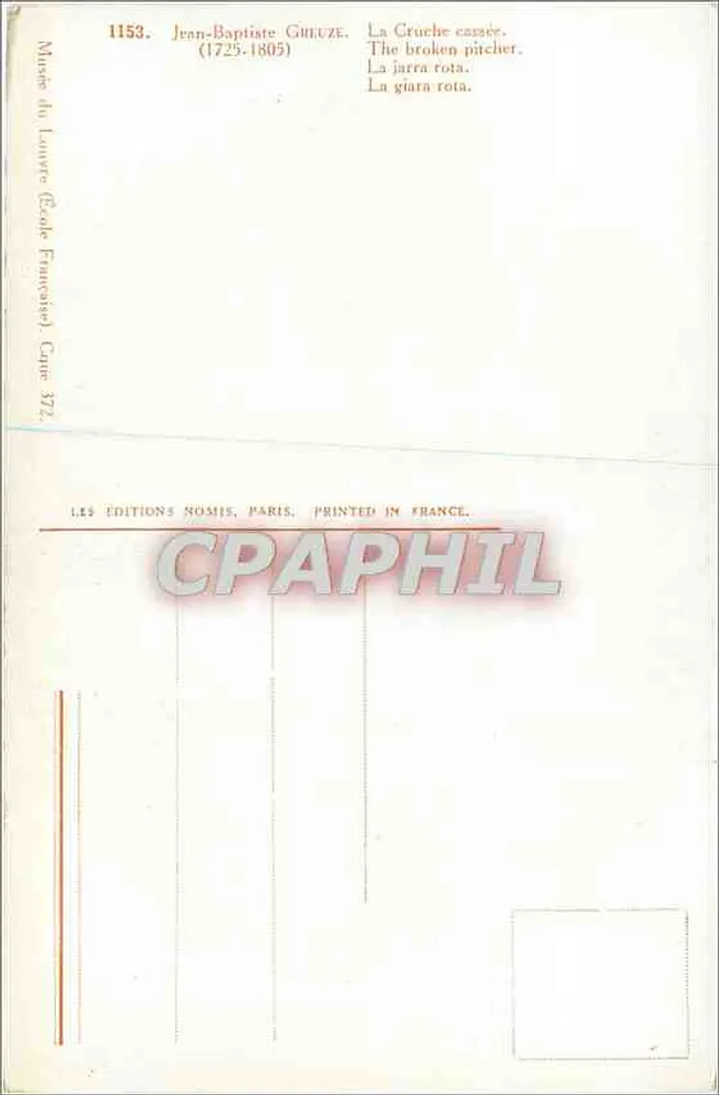 Jean-Baptiste Guuize — La Cruche cassée — Les Éditions Nomis, Paris, n° 1153 - Verso