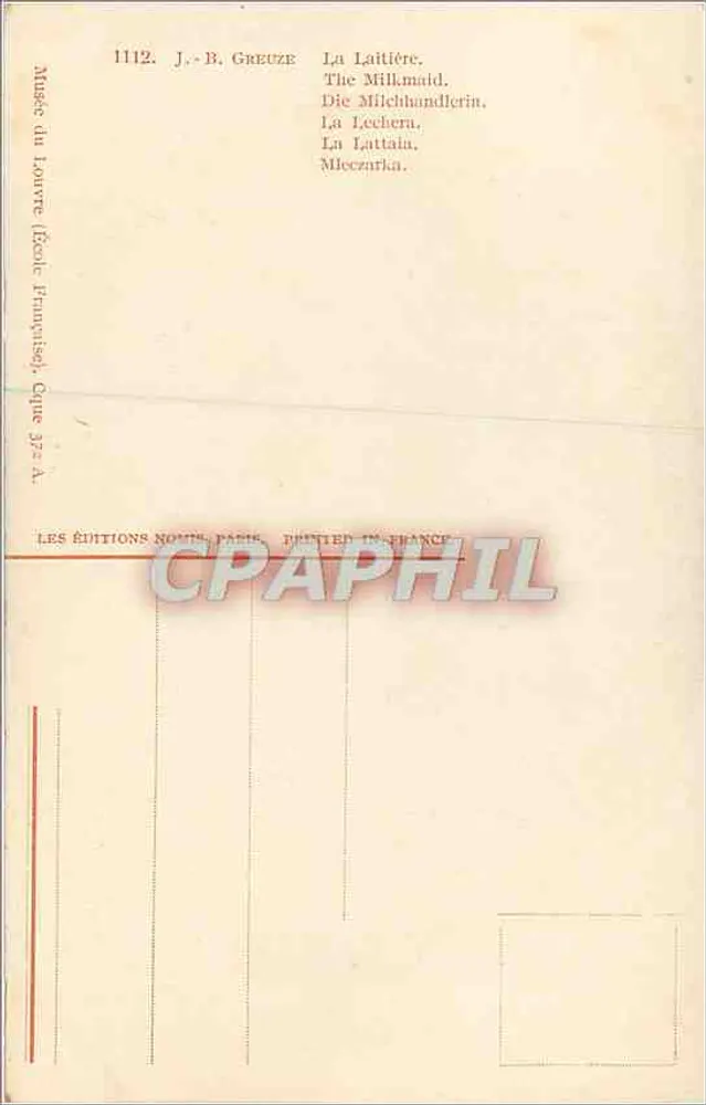 J.-B. Greuze — A Leiteira — Les Éditions Nouis, Paris - Verso