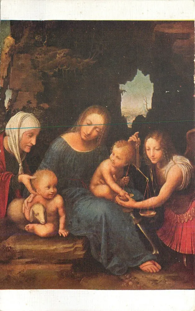A Virgem com as balanças — pintura atribuída a Leonardo da Vinci — editor JMM, n° 645 - Frente