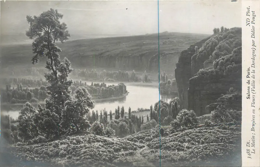 Salons de Fleurs ; Bruyères en Dordogne (Vallée de la Dordogne) — vue panoramique — Phot. Pouget, Paris, n° 3488 - Recto