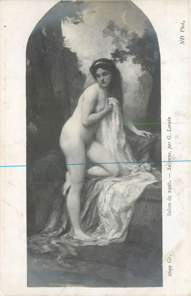 एक लैंडस्केप में नंगी — 1908 के सलॉन — एन.डी. फोटो. जी. लोरैन - आगे
