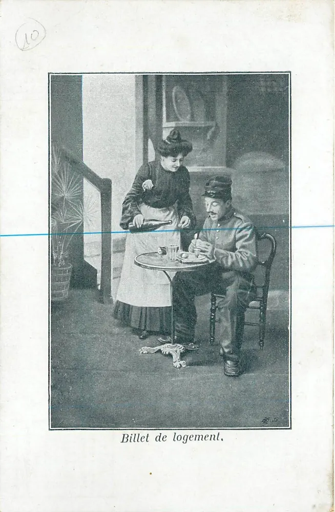 Wohnungsgutschein — Soldat und Dienstmädchen — Les Fils Tournus, Lyon - Vorderseite
