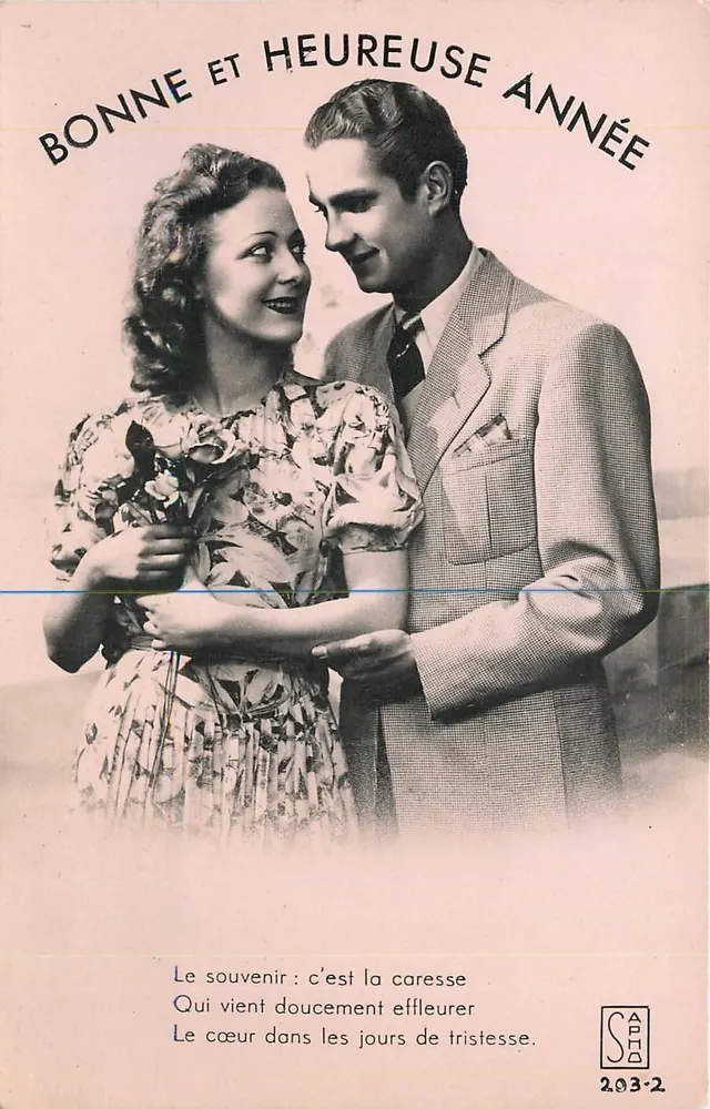 Couple amoureux — Bonne et heureuse année — SAPH 203-2 - Recto