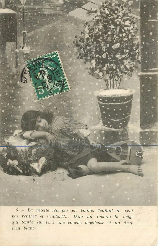 Criança dormindo na neve — texto impresso — editor anônimo, n°6 - Frente