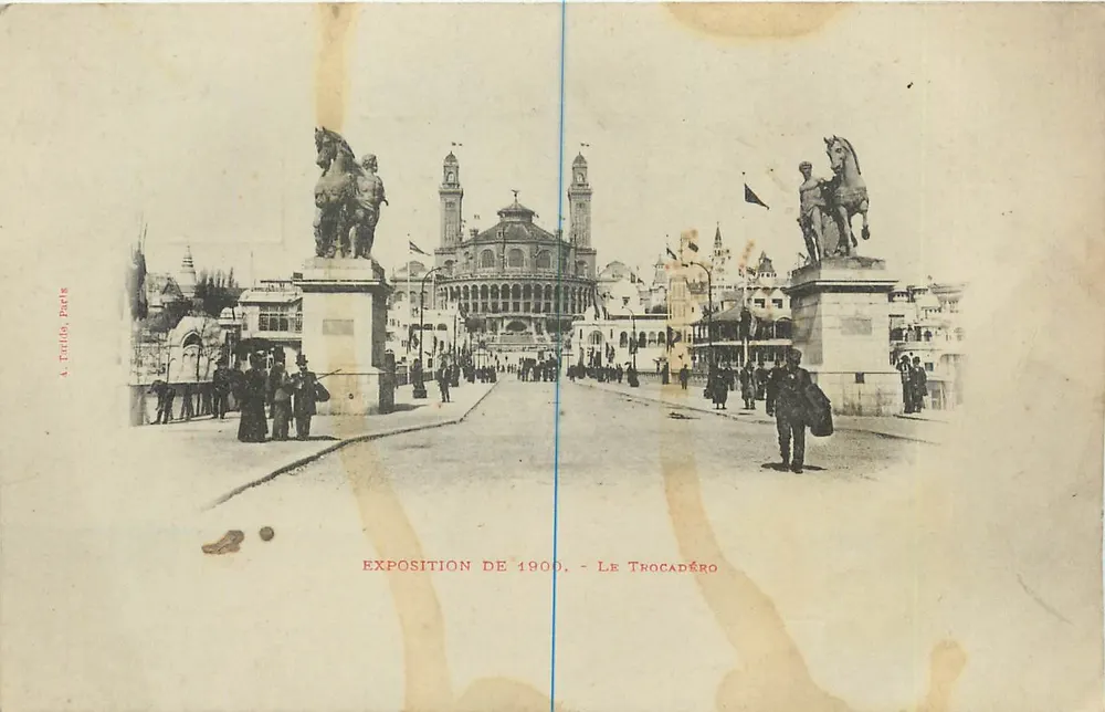 Exposição de 1900 - O Trocadéro — A. Turillo, Paris - Frente