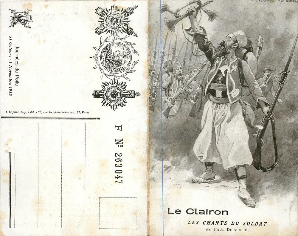 Die Lieder des Soldaten — Der Trumpe — von Paul Déroulède — Verlag I. Lapina, Paris 1915 - Vorderseite