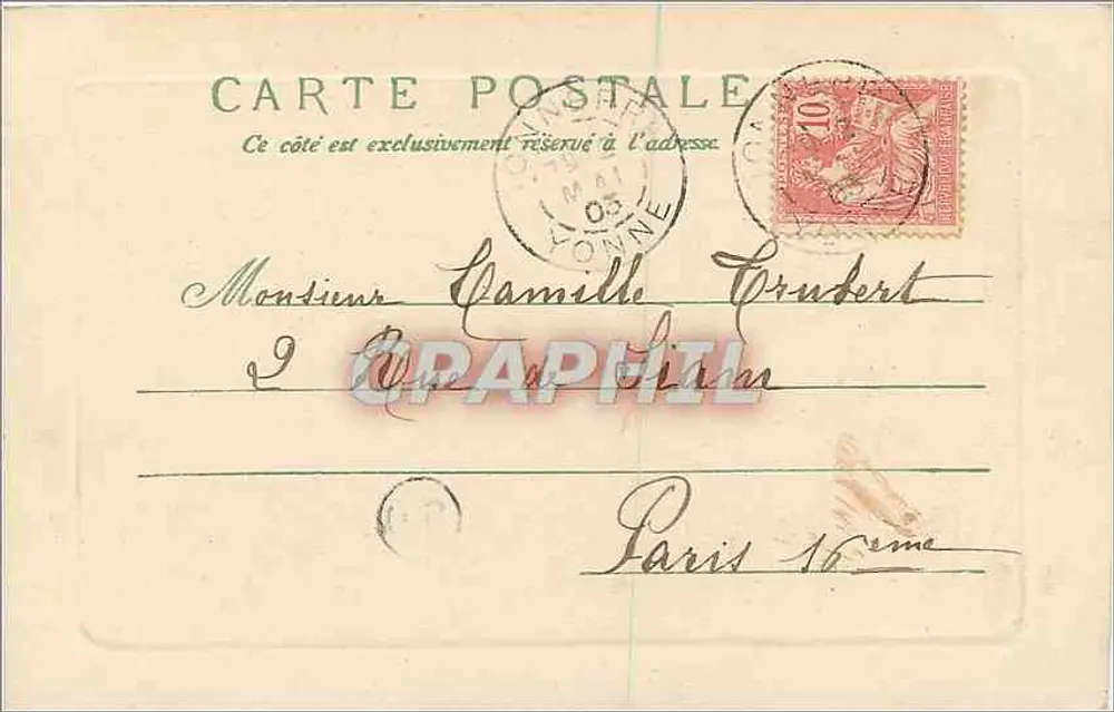 चेनी - यॉन - पेरिस के साथ घर और नदी के दृश्य - लूसी, 12 मई 1903 - पीछे