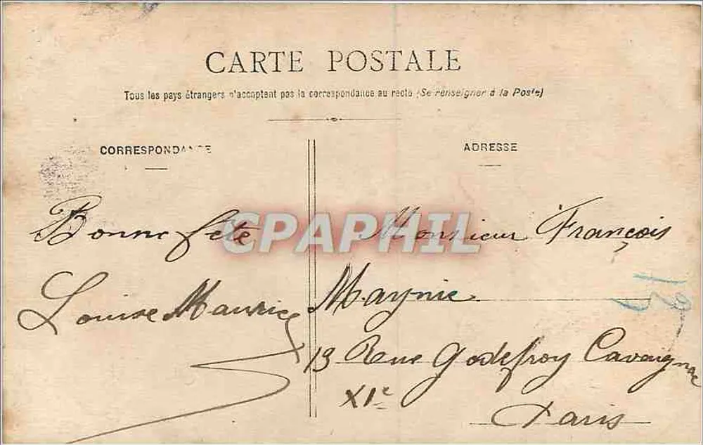 Deux enfants — avec bouquet de fleurs — éditeur W, n° 427 - Verso
