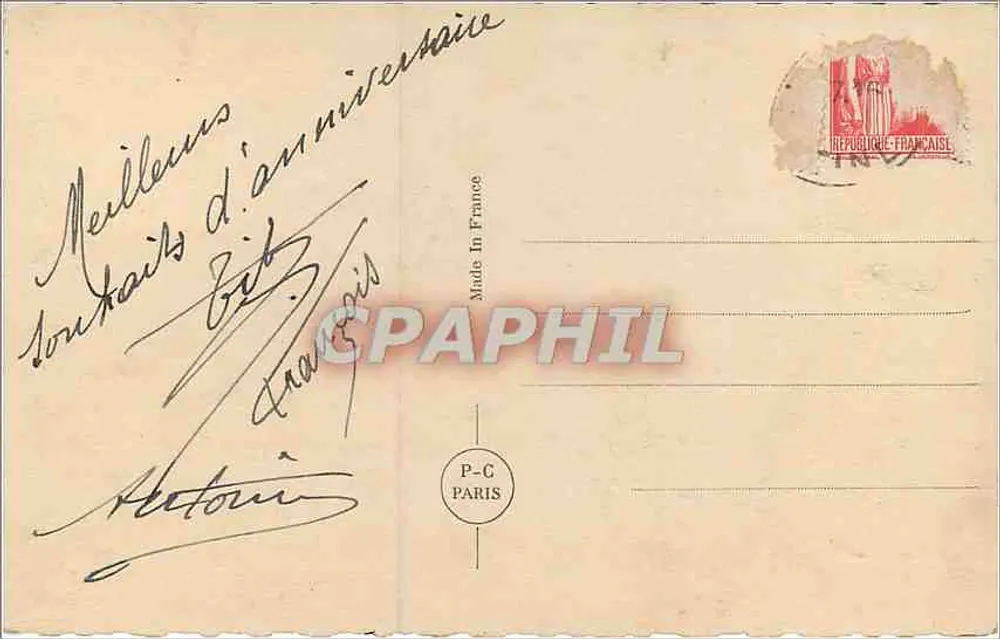 Młoda kobieta uśmiechnięta — Urodziny — PC PARIS n°4350 - Rewers