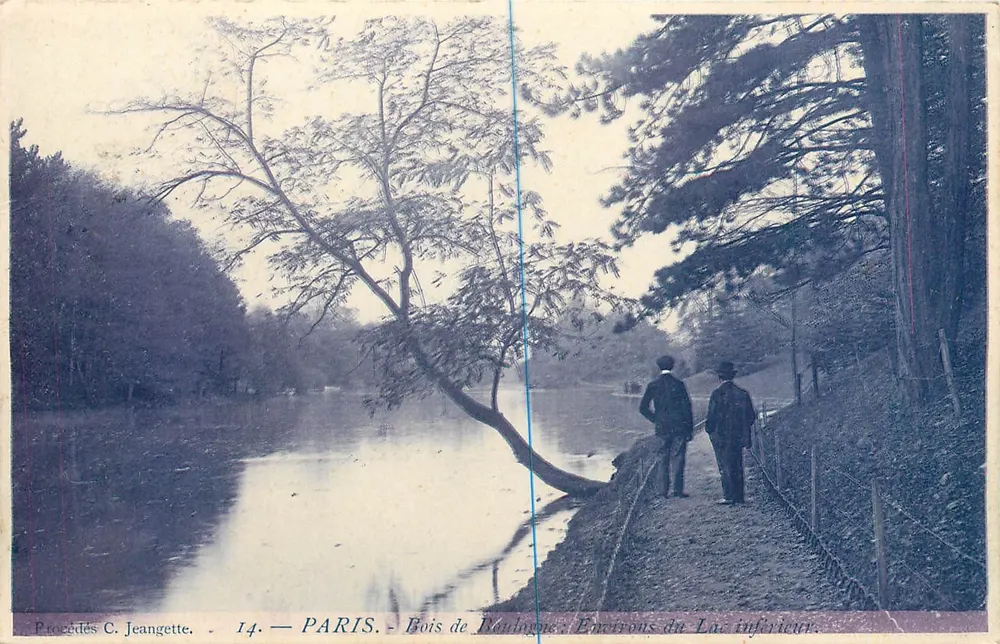 PARIS — Bois de Boulogne — Umgebung des unteren Sees — Verfahren C. Jeangette, n°14 - Vorderseite