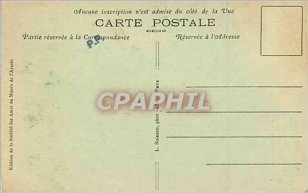 Hôtel des Invalides — Cour d'Honneur, Statue de Napoléon — J.H. (éditeur) - Verso