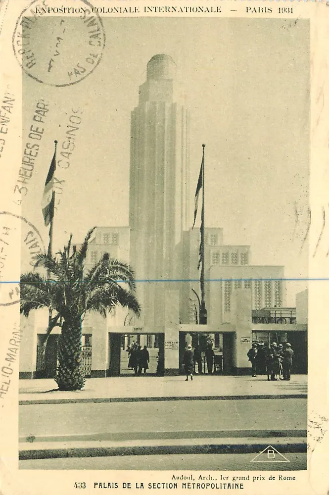 Palast der Metropolitischen Abteilung — Internationale Kolonialausstellung — Paris 1931 - Vorderseite