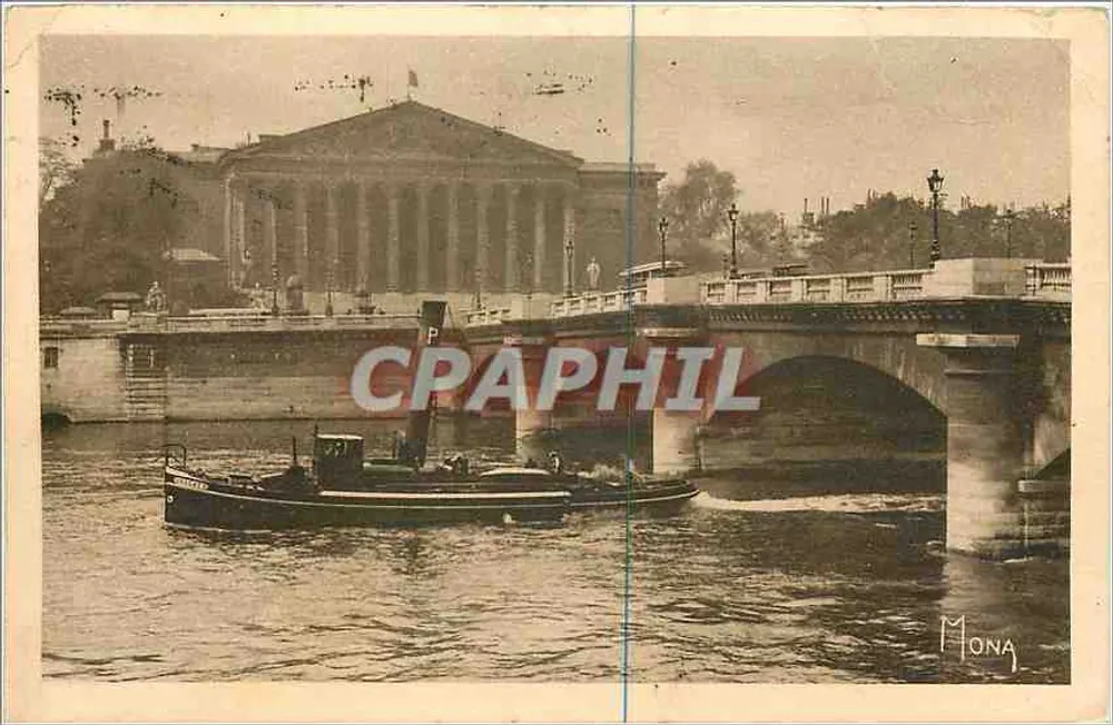 Le Palais Bourbon et le Pont de la Concorde — Paris — Éditions MONA - Recto