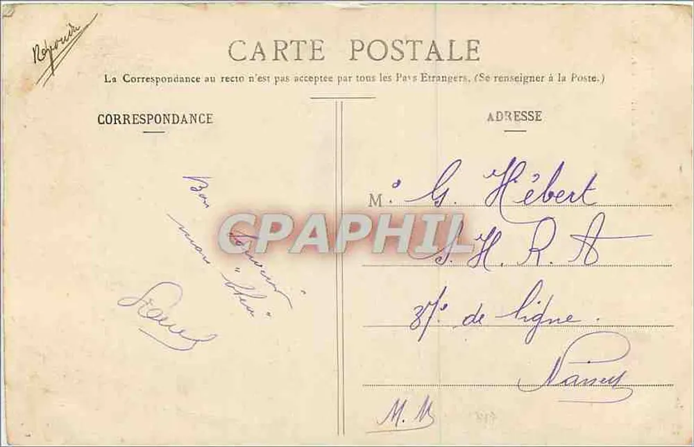 Monumento Pasteur — Paris — G. I. n° 509 - Verso