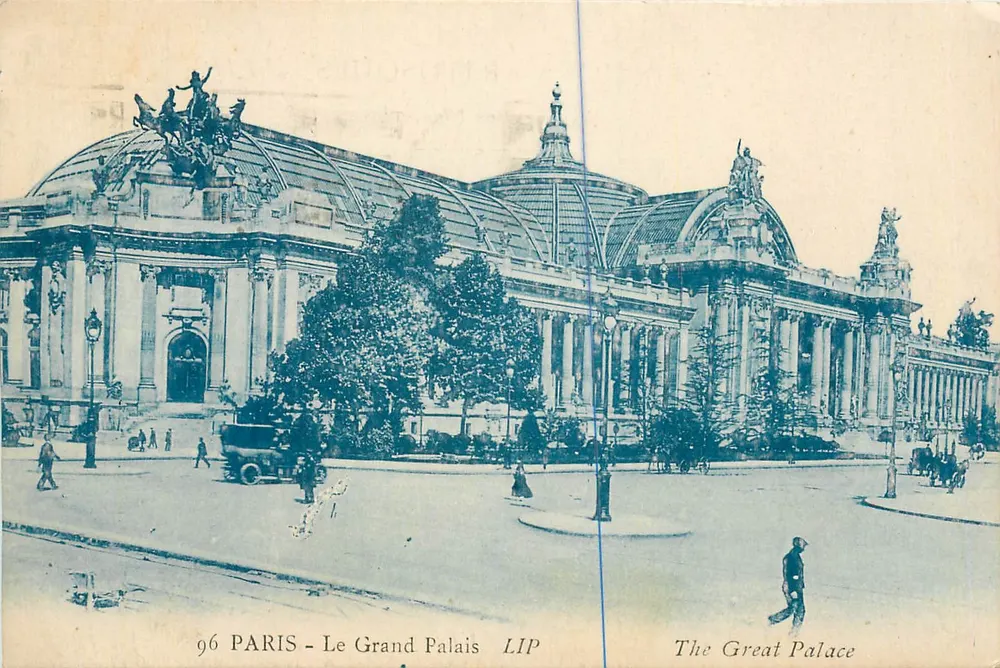 PARIS - O Grande Palácio — vista do edifício com inscrição bilingue — editor LIP, n° 96 - Frente