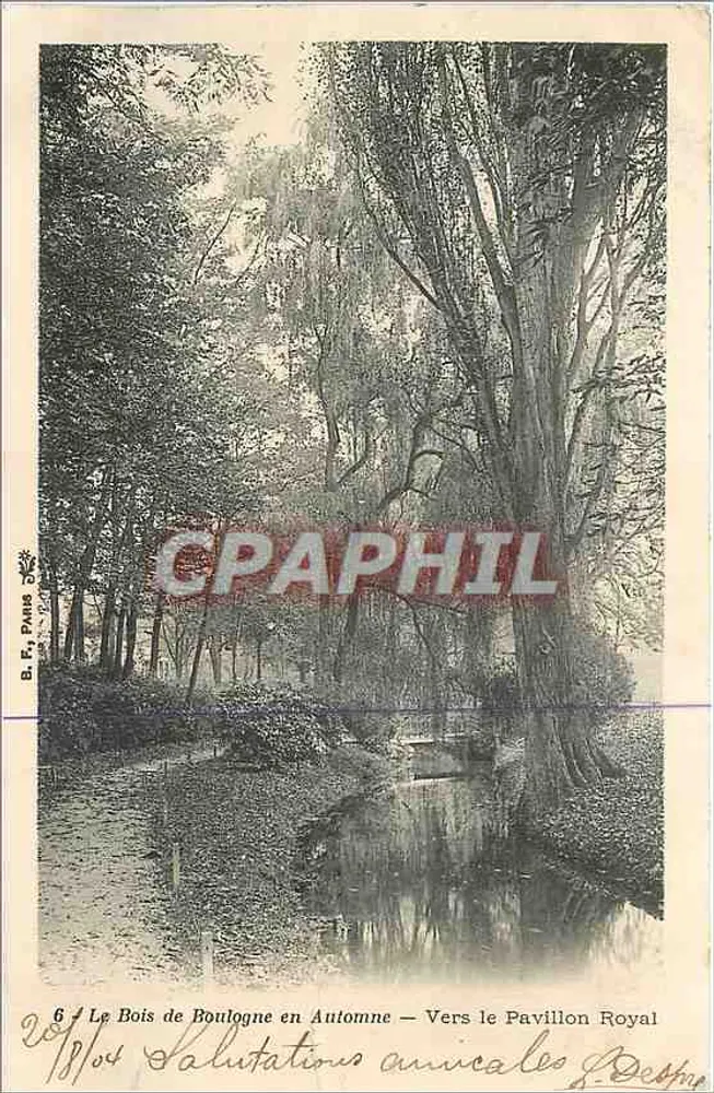 Der Bois de Boulogne im Herbst — Richtung Pavillon Royal — B. Fr., Paris, n°6 - Vorderseite