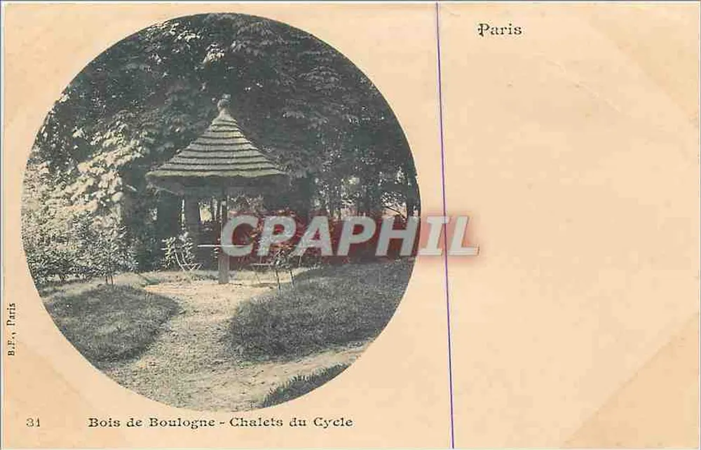 Bois de Boulogne - Chalets du Cycle — B.F., Paris, n°31 - Frente