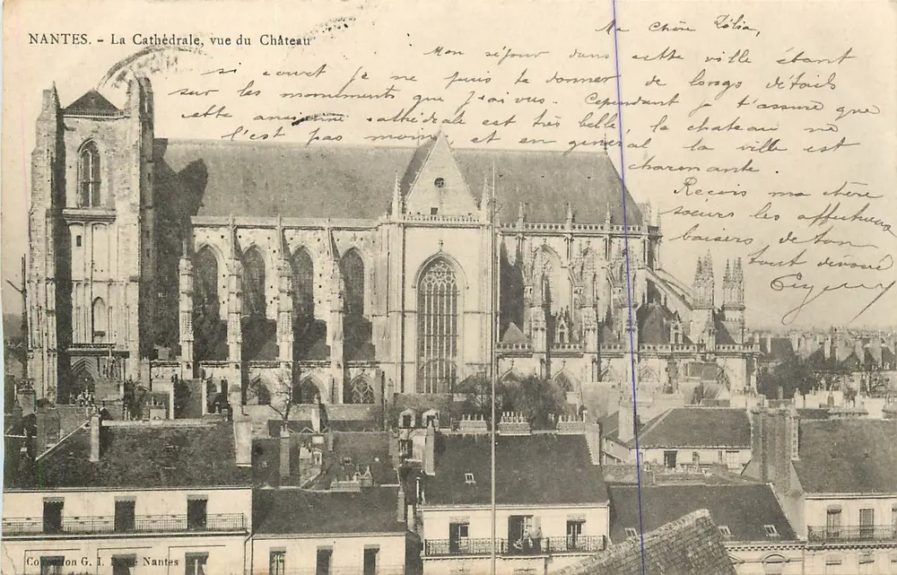 NANTES - La Cathédrale, vue du Château — Collection G. I. Nantes - Recto