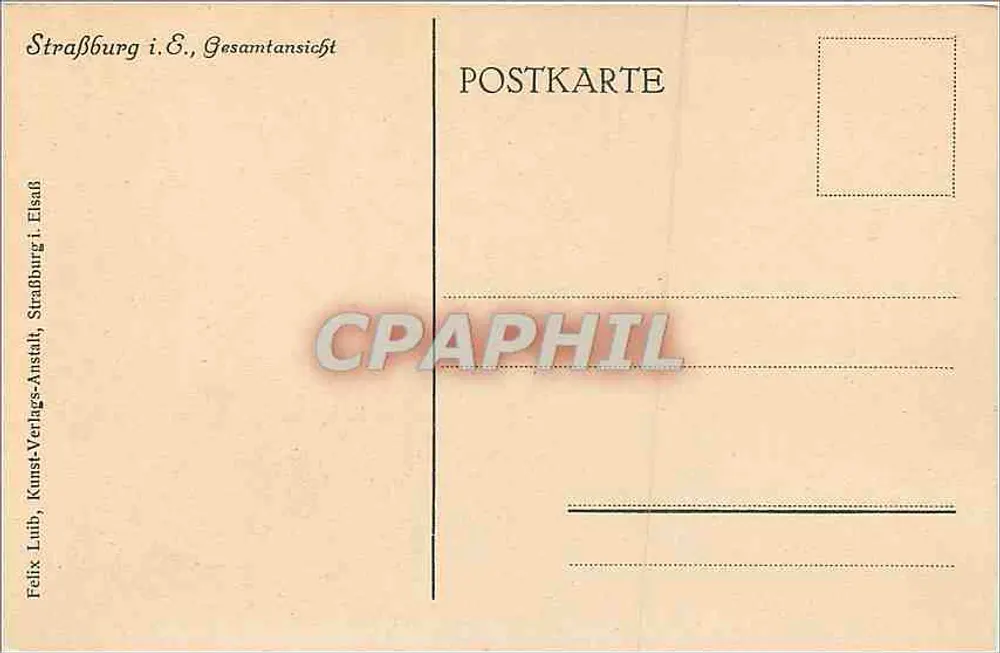 Estrasburgo — vista geral — Felix Luth, Kunst-Verlags-Anstalt - Verso