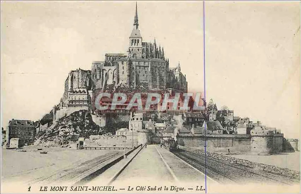 Le Mont Saint-Michel — Le Côté Sud et la Digue — LL. - Recto