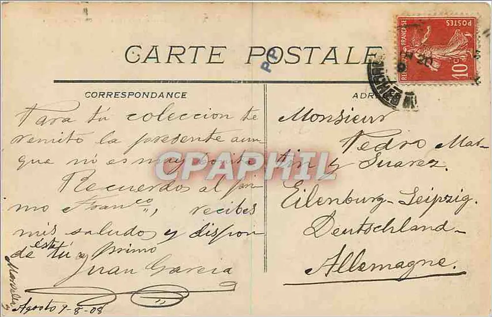 Marseille - Através os Pins - L. R. n°259 - Verso