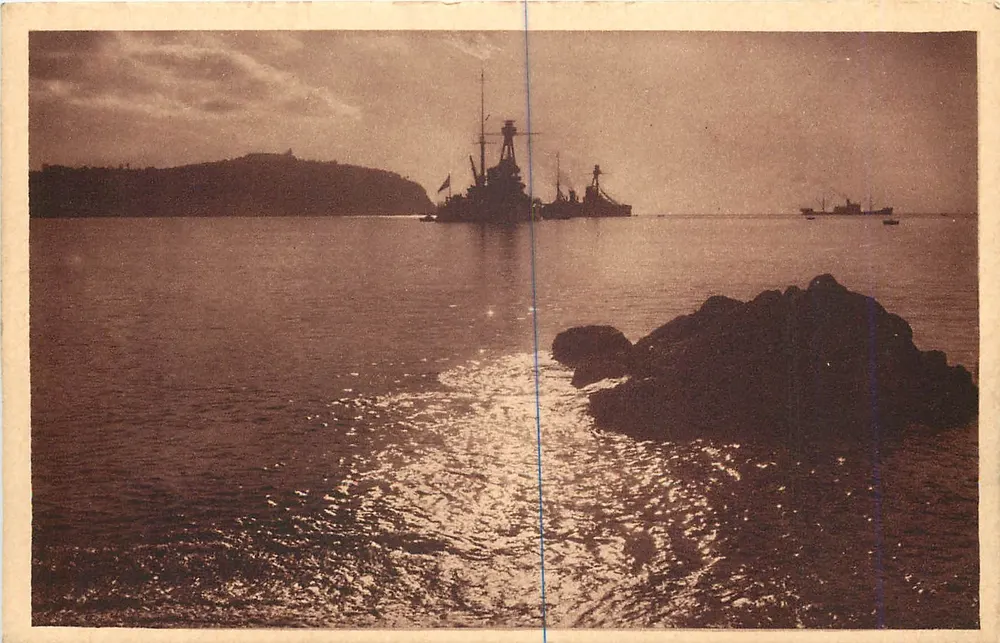 Rade de Villefranche — Ansicht des Abgangs der Flotte — n°105 - Vorderseite