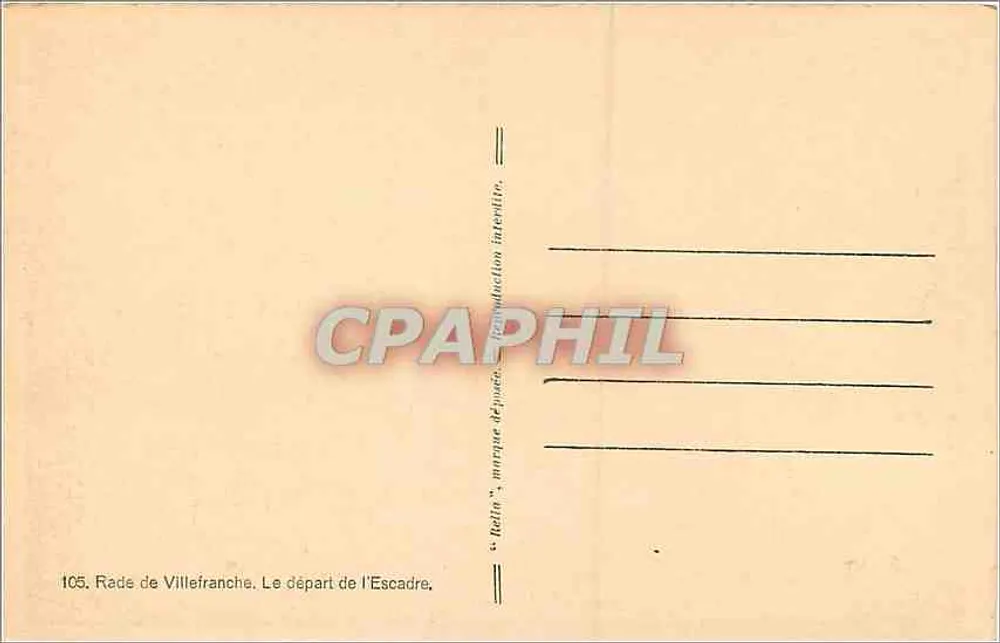 Rade de Villefranche — Ansicht des Abgangs der Flotte — n°105 - Rückseite
