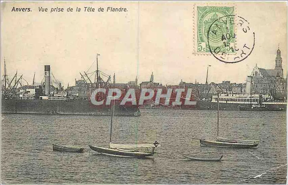Antwerpen. Blick vom Tête de Flandre — Ansichtskarte aus der Serie 'Carte Lux Belgique' Nr. 374 - Vorderseite