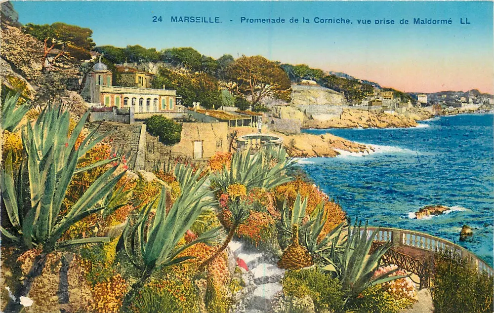 Marseille - Promenade de la Corniche, vue prise de Maldormé LL - Recto