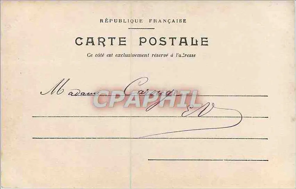Menino pequeno com traje — jardim com magnólias — carta postal francesa para a imprensa - Verso