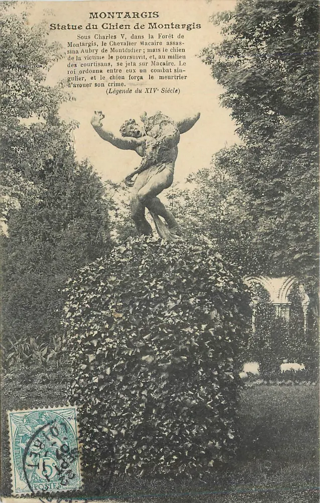 Estátua do Cão de Montargis — Lenda do Século XIV — editor desconhecido, número de série não visível - Frente