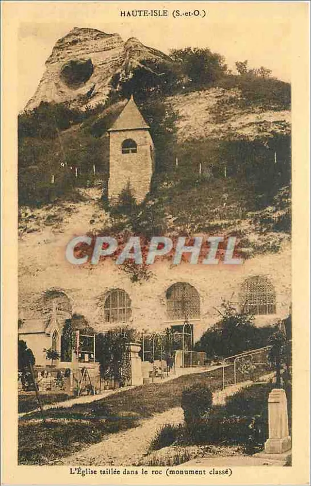 Haute-Isle (S.-et-O.) — L'Église taillée dans le roc (monument classé) — éditeur non visible - Recto