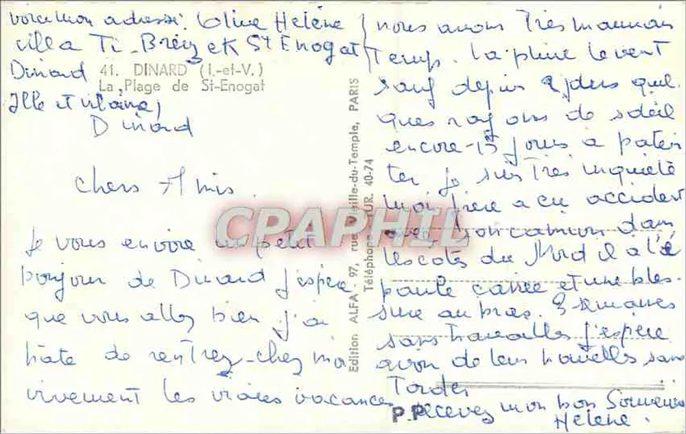 Praia de Dinard — St-Enogat — Edição ALEA, n° 41 - Verso