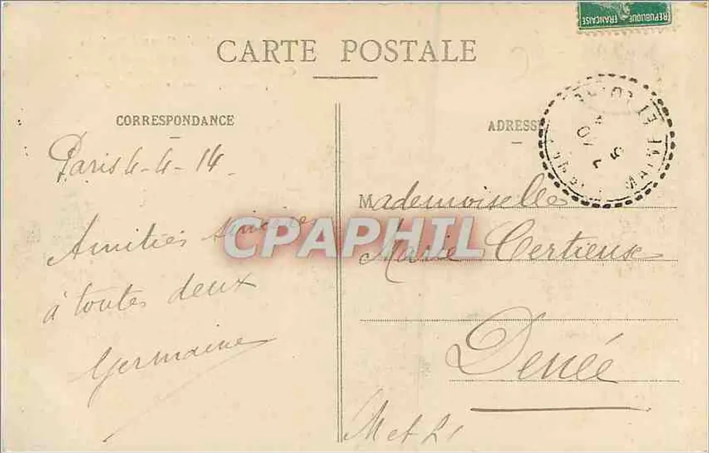 Paris - Grand Palais dos Campos Elísios — Construído por Deglarç, Louvet e Thomas, para a Exposição de 1900 - M. J. - n° 517 - Verso