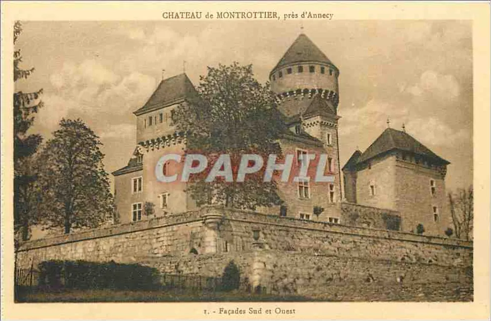 Schloss Montrottier, nahe Annecy — Süd- und Westfassade — Edition der Académie Hortomontane - Vorderseite