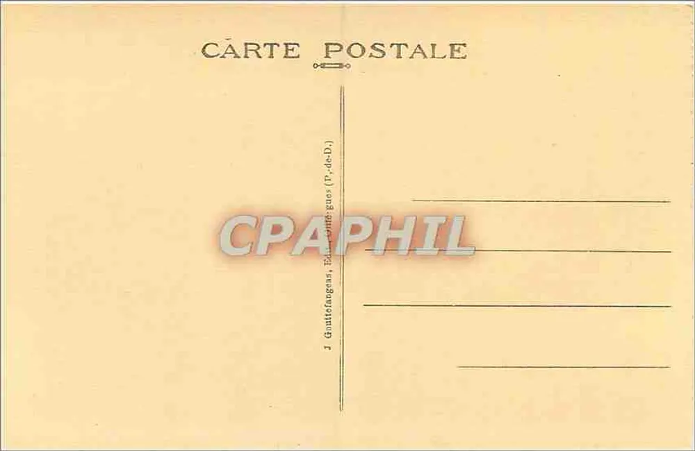 O Puy de Sancy (alt 1886 m.) — Hoje a Auvergne — editor J. Gouttefangeas - Verso