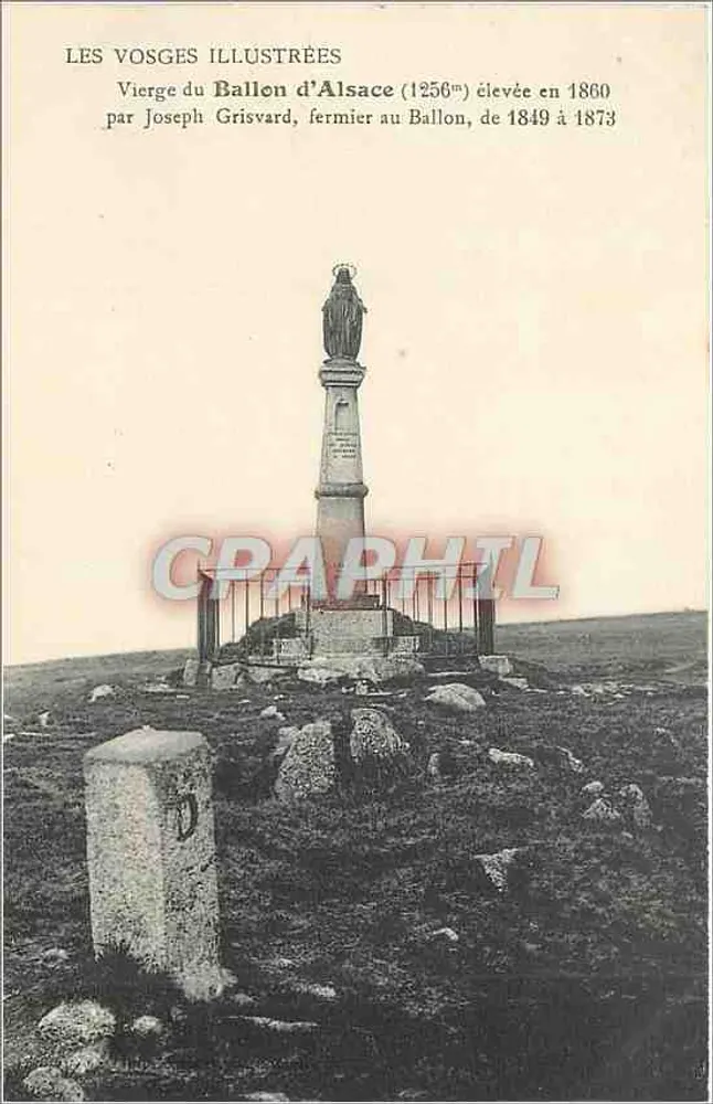 Virgin of the Ballon d'Alsace (1256m) — statue erected in 1860 by Joseph Grisvard — Les Vosges Illustrées - Front